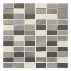 Mosaikfliese 'Kesme' Feinsteinzeug grau 29,5 x 29,5 cm