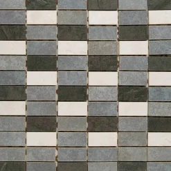 Mosaikfliese 'Kesme' Feinsteinzeug grau 29,5 x 29,5 cm