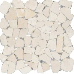 Mosaikfliese 'Natursteinmosaik' Naturstein beige 28 x 28 cm