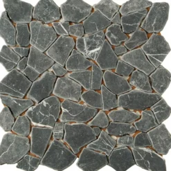 Mosaikfliese 'Nero' Naturstein schwarz 30 x 30 cm