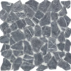 Mosaikfliese 'Nero' Naturstein schwarz 30 x 30 cm