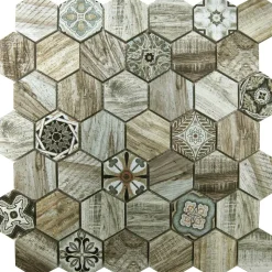 Mosaikfliese 'Nevio' hellbraun 30 x 30 cm