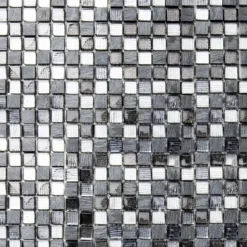 Mosaikfliese 'Nexo' Materialmix grau 30 x 30 cm