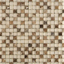 Mosaikfliese 'Quebec' Materialmix braun 30 x 30 cm
