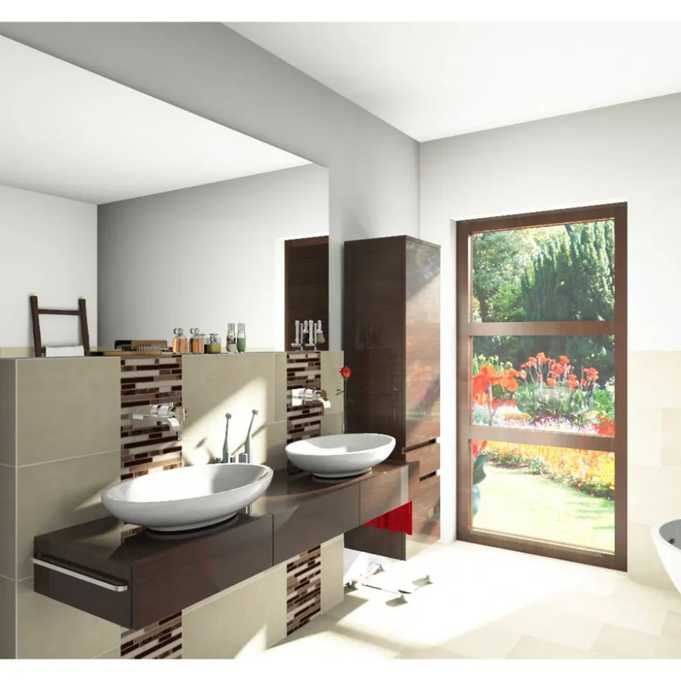 Mosaikfliese 'Royal Oaks' Materialmix braun 30,5 x 30,5 cm