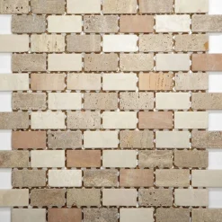 Mosaikfliese 'Toscana' Naturstein beige 30,5 x 30,5 cm