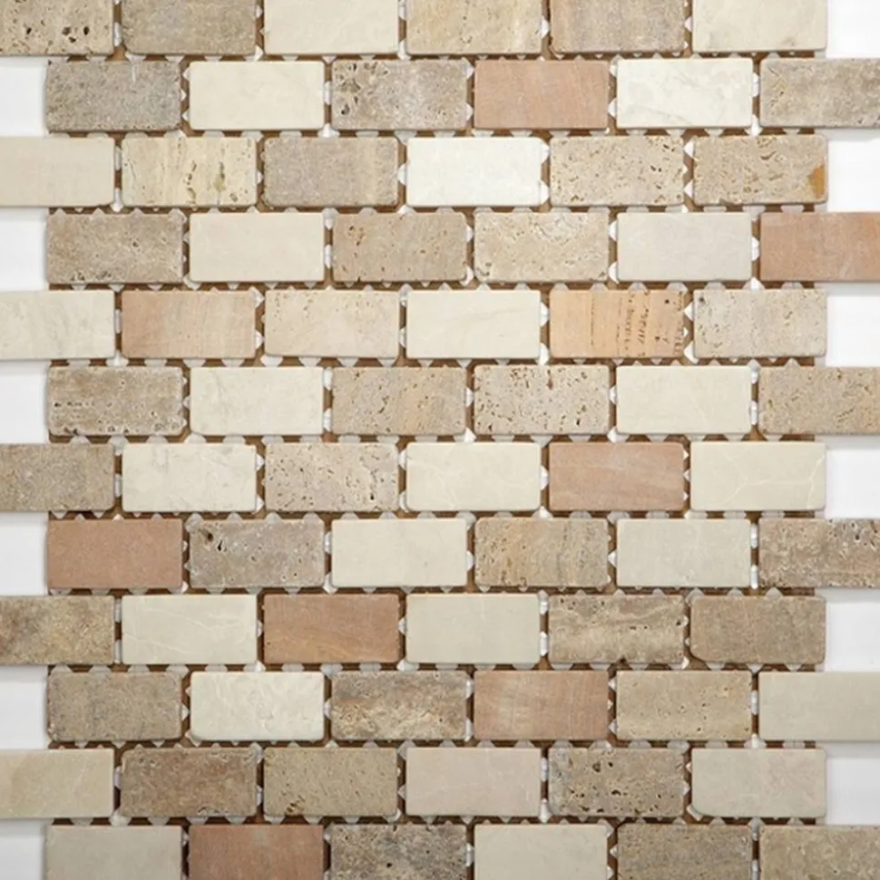 Mosaikfliese 'Toscana' Naturstein beige 30,5 x 30,5 cm