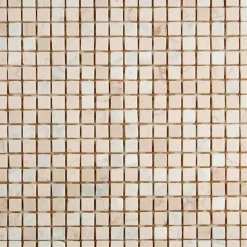 Mosaikfliese 'Travertin' Naturstein weiß/beige 30,5 x 30,5 cm