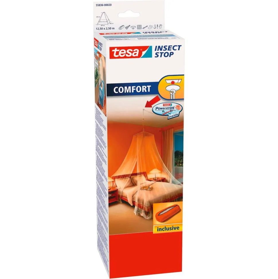 Moskitonetz mit Deckenhaken 'Comfort' weiß 12,5 m x 250 cm