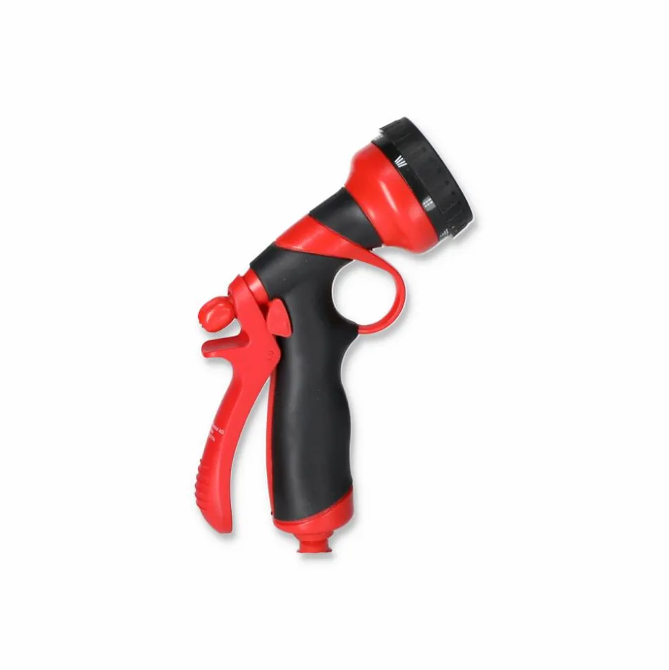 Multifunktionsbrause mit 8 Strahlarten, rot/schwarz 1/2"