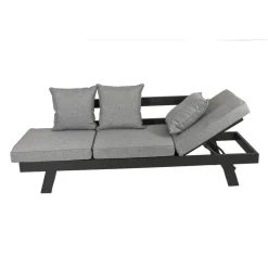 Multifunktionssofa 'Donna' verstellbar Aluminium schwarz 216 x 70 x 74 cm