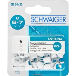 Nagelschellen Kabel Kunststoff/Stahl weiß Ø 7 mm 20 Stück