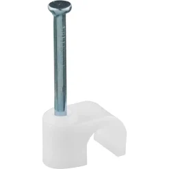 Nagelschellen Kabel Kunststoff/Stahl weiß Ø 7 mm 20 Stück
