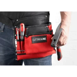 Nagel- und Werkzeugtasche Nylon 8 Taschen rot/schwarz