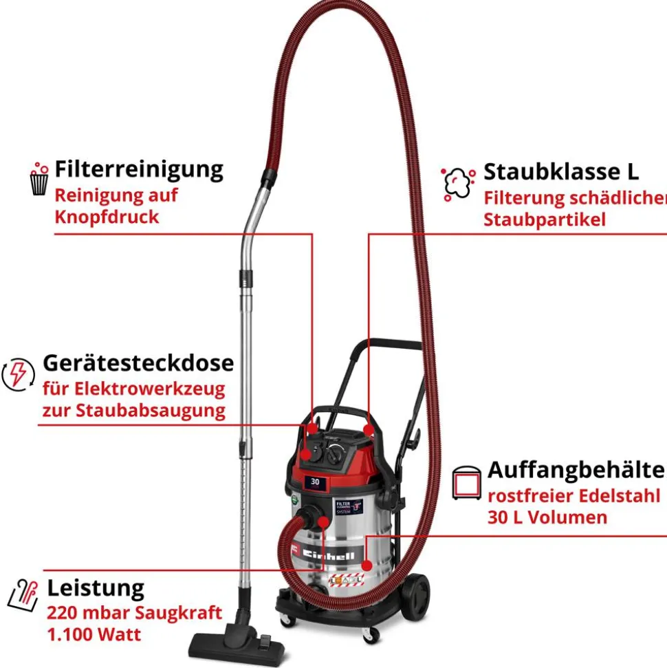 Nass-Trockensauger 'TE-VC 3080 SACL' 1150 W