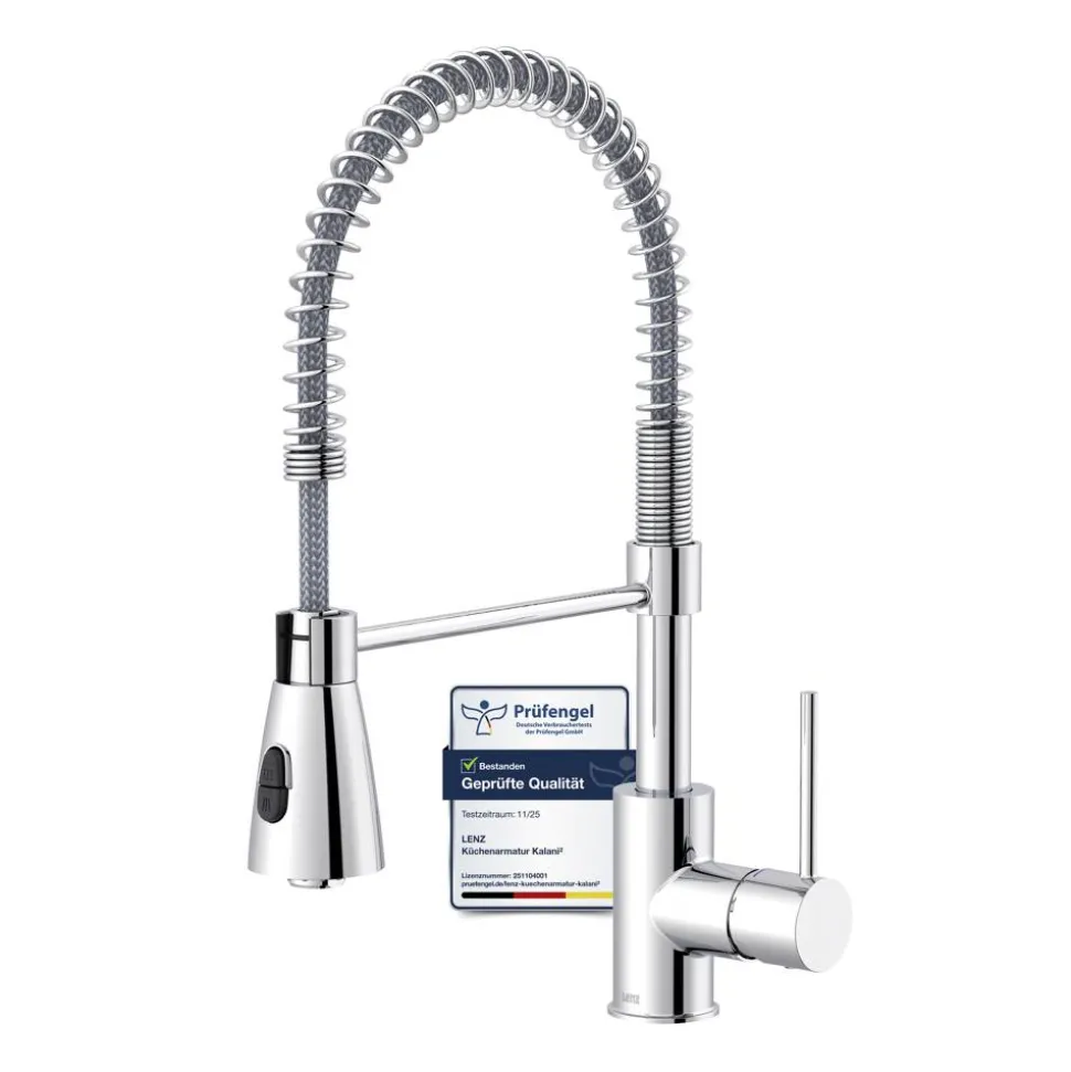 Niederdruck-Spültischarmatur 'Kalani²' herausziehbar chromfarben 43,6 cm