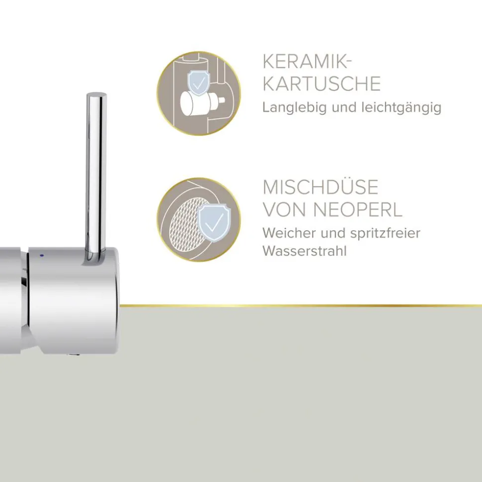 Niederdruck-Waschtischarmatur 'Bow 2' chromfarben 28,2 cm