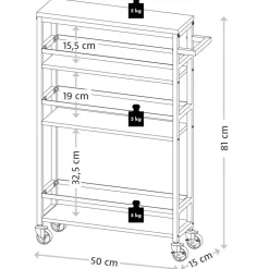 Nischenwagen dunkelgrau 50 x 79 x 15 cm