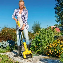 Oberflächenbürste 'MultiBrush Speedcontrol' gelb-blau, flexible Drehzahlregelung