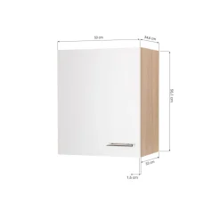 Oberschrank 'Merle' weiß/eichefarben 50 x 56,1 x 34,6 cm