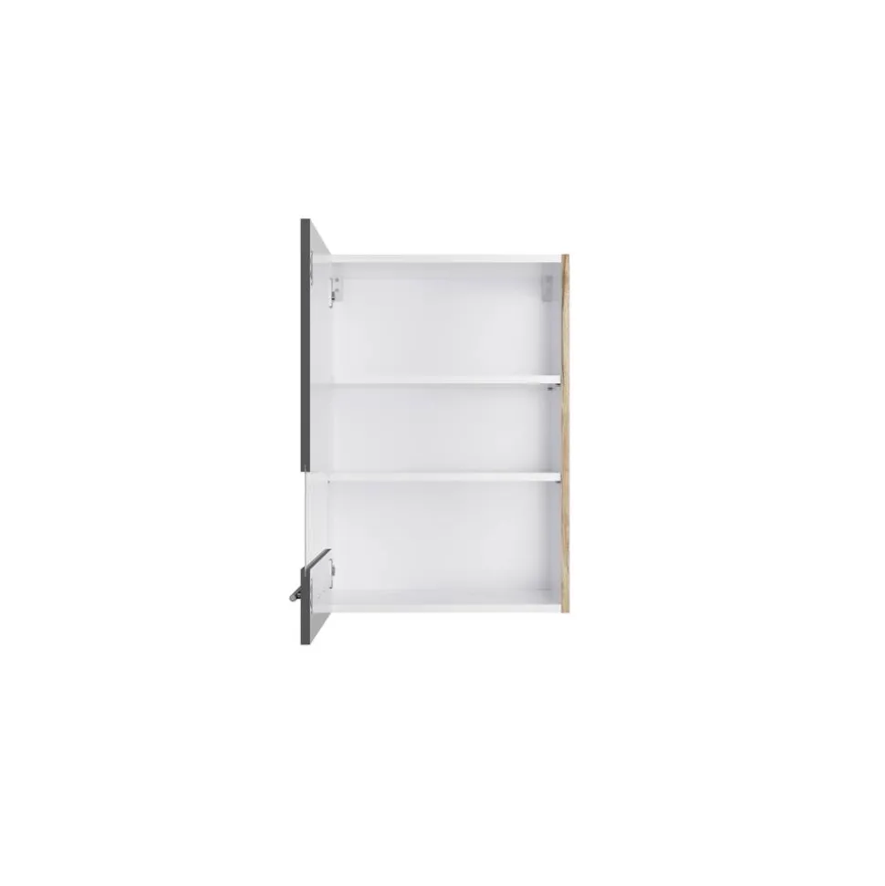 Oberschrank mit Segmentglastür 'Optikomfort Jonte984' anthrazit/eichefarben 50 x 70,4 x 34,9 cm