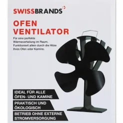 Ofen-Ventilator schwarz 20,5 x 19,3 x 12 cm