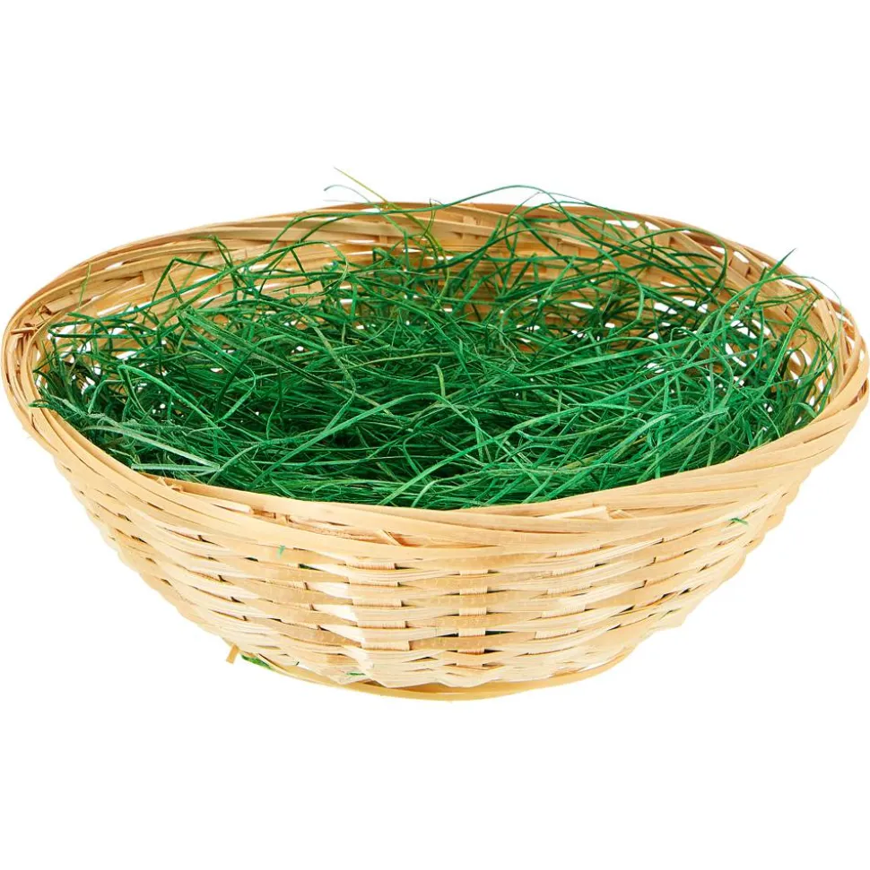 Osterkorb mit Ostergras Ø 20 cm beige