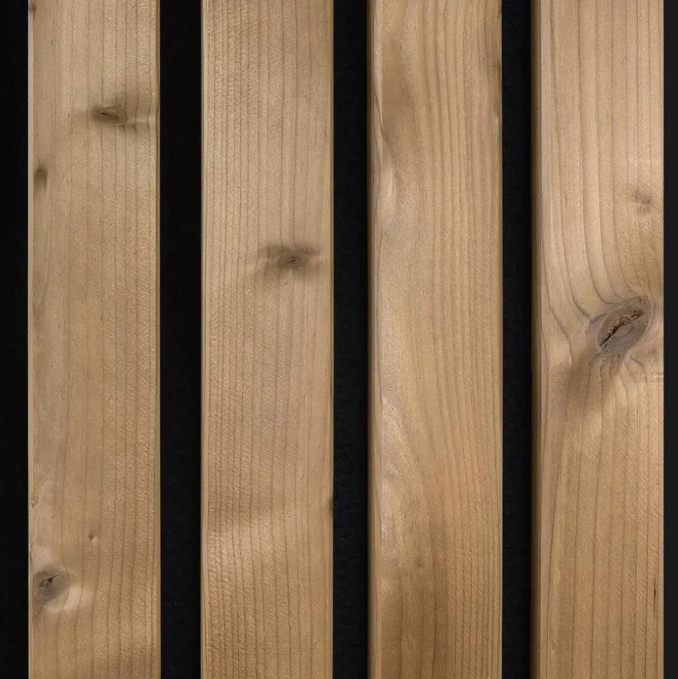 Outdoor-Akustikpaneel 'HydroLine' Thermo-Fichte gehobelte Oberfläche 2400 x 561 x 19 mm