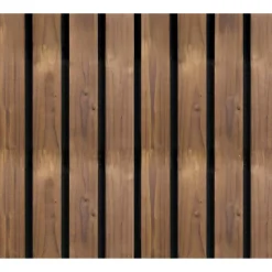 Outdoor-Akustikpaneel 'HydroLine' Thermo-Fichte marone geölt 2380 x 561 x 25 mm