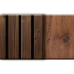 Outdoor-Akustikpaneel 'HydroLine' Thermo-Fichte marone geölt 2380 x 561 x 25 mm