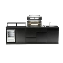 Outdoorküche 'Brigton' schwarz 270 x 68 x 120 cm