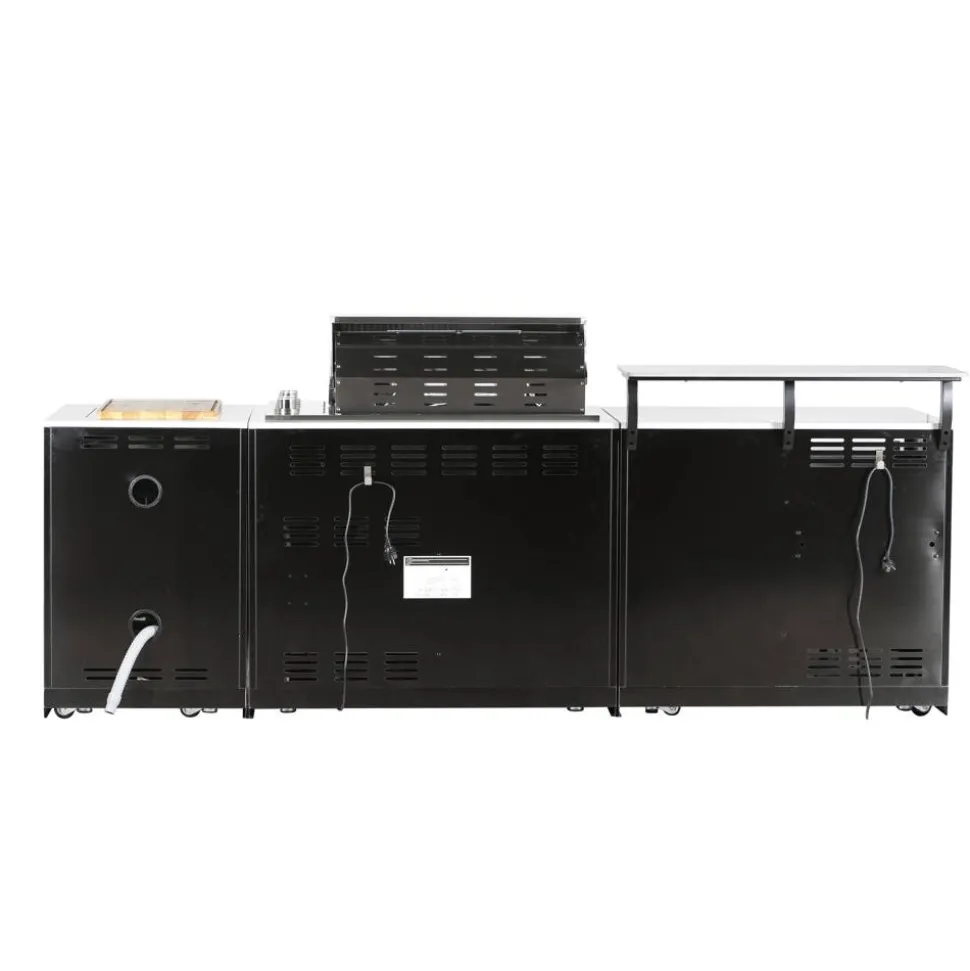 Outdoorküche 'Brigton' schwarz 270 x 68 x 120 cm