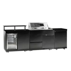 Outdoorküche 'Brigton' schwarz 270 x 68 x 120 cm