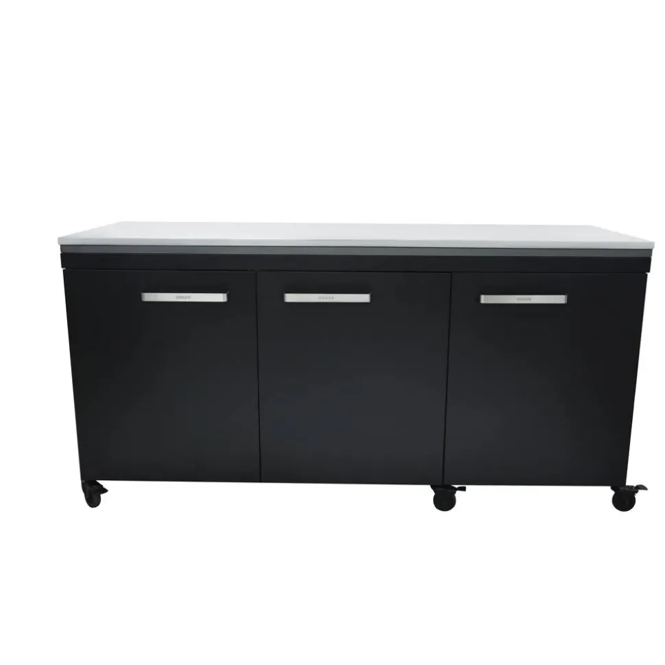 Outdoorküche Edelstahl schwarz 180 x 90 x 67 cm