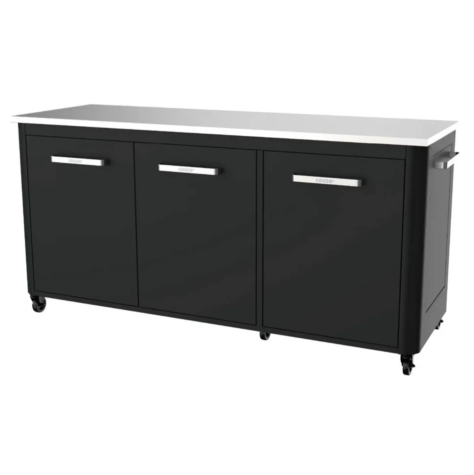 Outdoorküche Edelstahl schwarz 180 x 90 x 67 cm