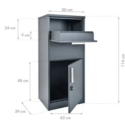 Paketbox 'Pepe' anthrazit 50 x 114 x 39 cm