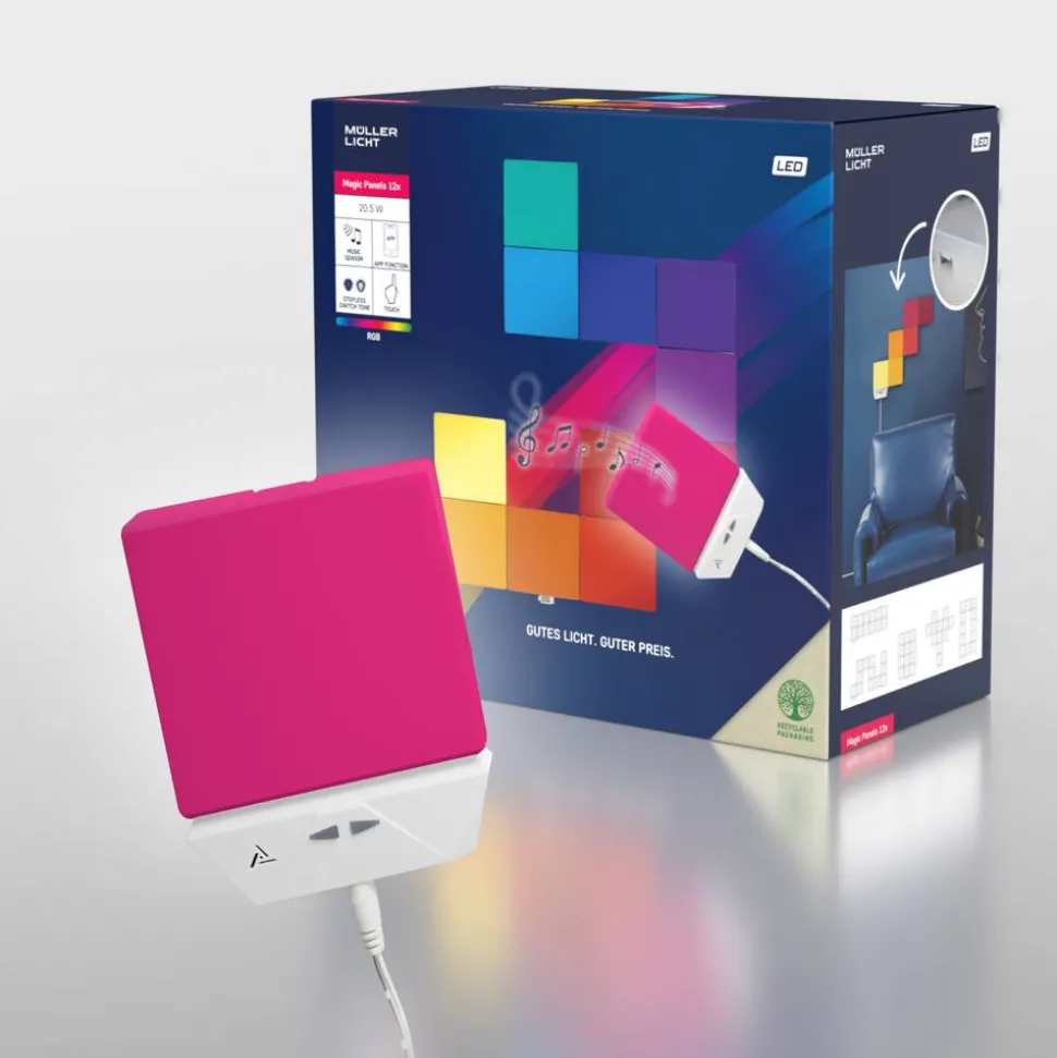 Panelleuchte 'Square' RGBIC 21 W 12-teilig