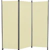 Paravent 3-teilig Bezug Polyethylen beige 165 x 171 cm
