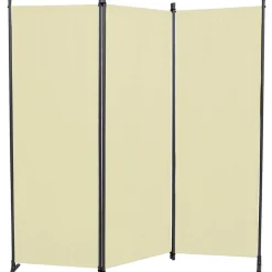 Paravent 3-teilig Bezug Polyethylen beige 165 x 171 cm