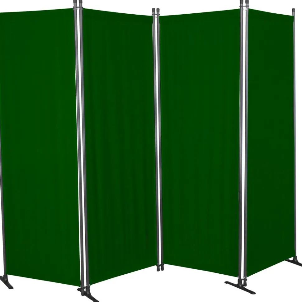 Paravent 4-teilig Bezug Swingtex Polyacryl grün 165 x 228 cm