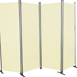 Paravent 4-teilig Bezug Swingtex Polyacryl elfenbein 165 x 228 cm