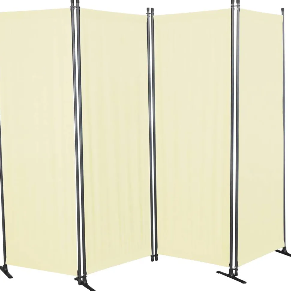 Paravent 4-teilig Bezug Swingtex Polyacryl elfenbein 165 x 228 cm