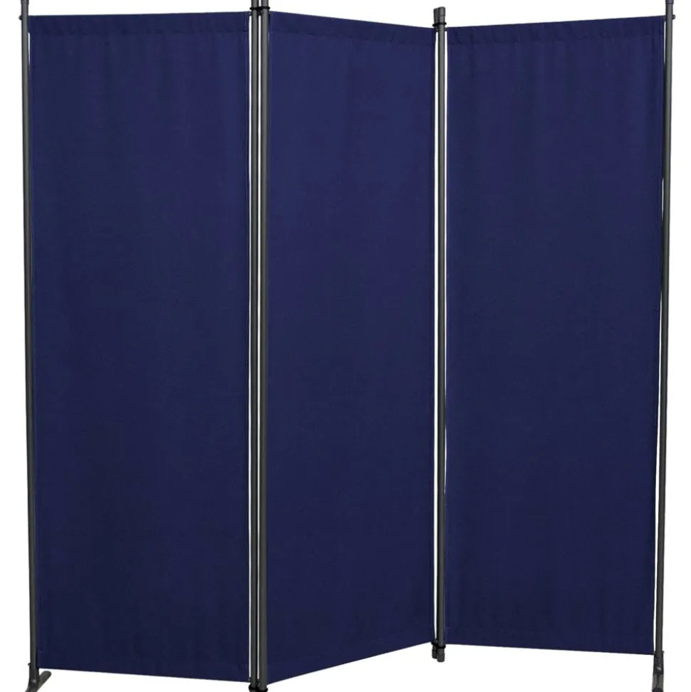 Paravent 3-teilig Bezug Swingtex Polyacryl blau 165 x 171 cm