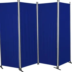 Paravent 4-teilig Bezug Swingtex Polyacryl blau 165 x 228 cm