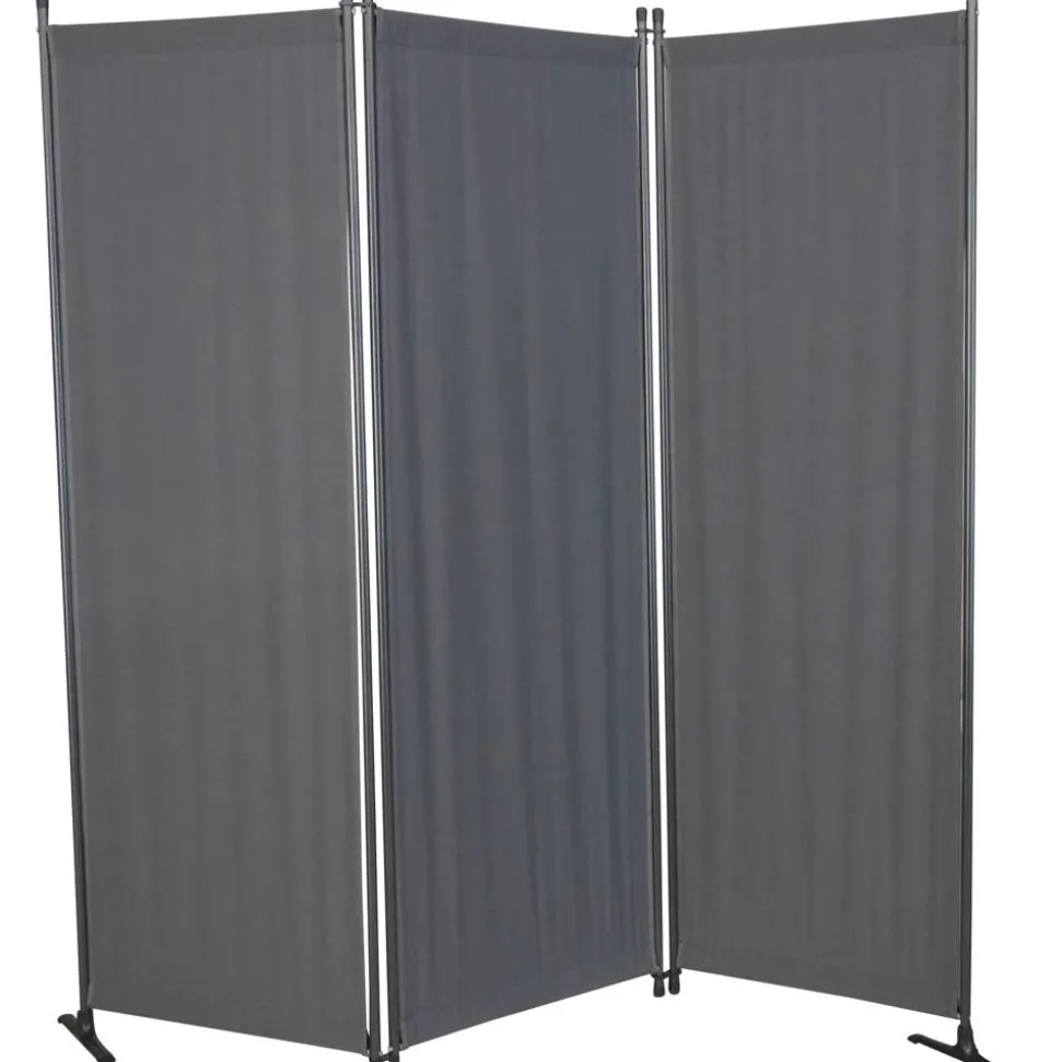 Paravent 3-teilig Bezug Swingtex Polyacryl dunkelgrau 165 x 171 cm
