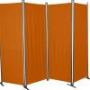 Paravent 4-teilig Bezug Swingtex Polyacryl terracottafarben 165 x 228 cm