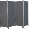 Paravent 4-teilig Bezug Swingtex Polyacryl dunkelgrau 165 x 228 cm