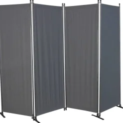 Paravent 4-teilig Bezug Swingtex Polyacryl dunkelgrau 165 x 228 cm