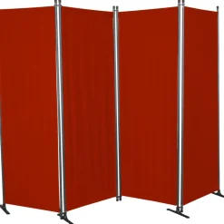 Paravent 4-teilig Bezug Swingtex Polyacryl bordeaux 165 x 228 cm
