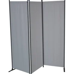 Paravent 3-teilig Bezug Swingtex Polyacryl hellgrau 165 x 171 cm